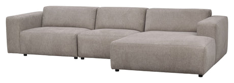 Willard Sofa 4-pers. m. chaiselong, Højre, Beige stof - Unoliving.com