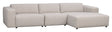 Willard Sofa 4-pers. m. chaiselong, Højre, Lys beige stof - Unoliving.com