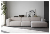 Willard Sofa 4-pers. m. chaiselong, Højre, Lys beige stof - Unoliving.com