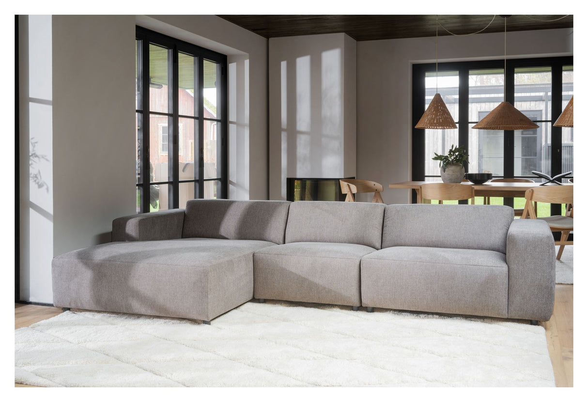 Willard Sofa 4-pers. m. chaiselong, Venstre, Beige stof