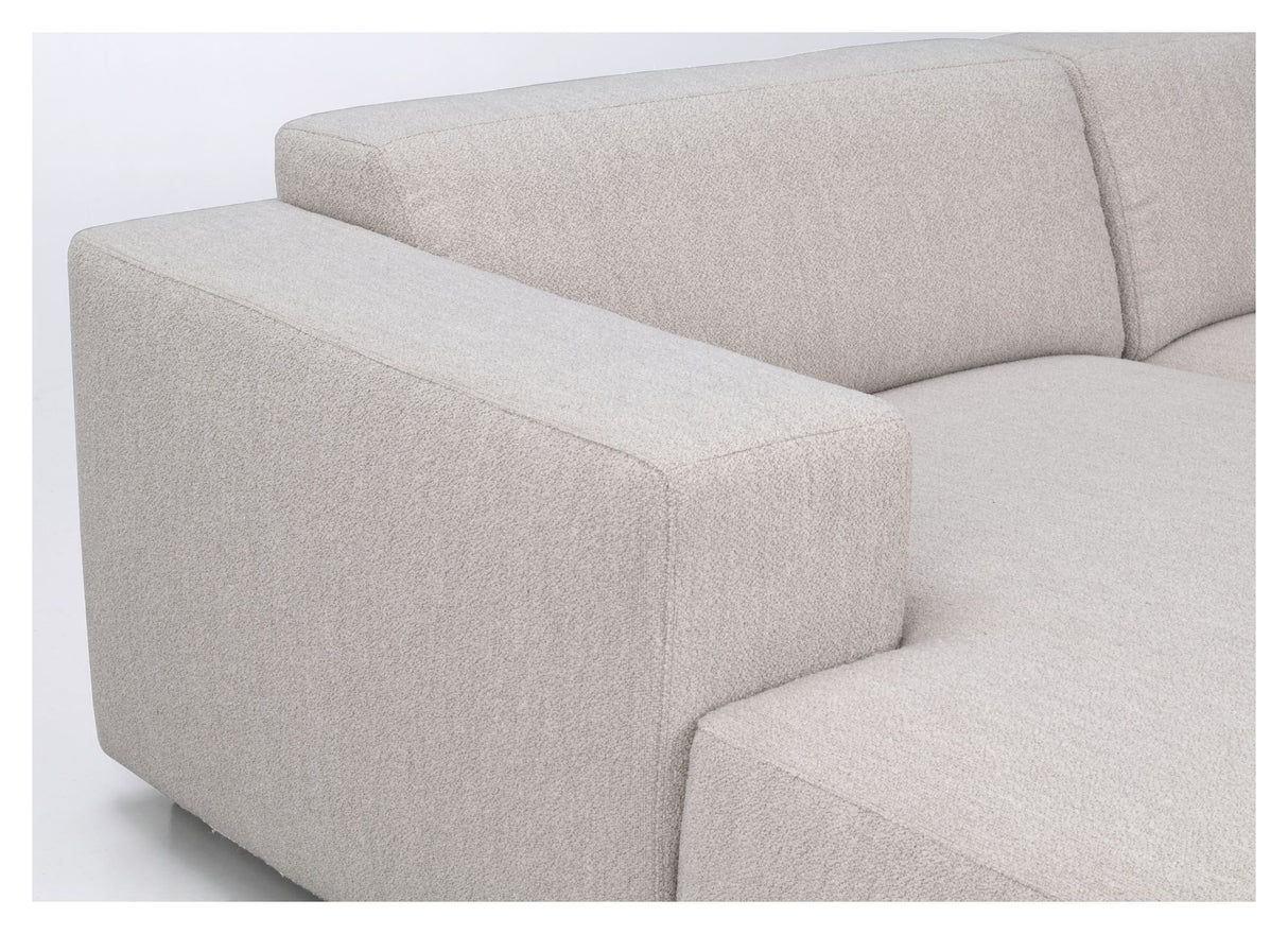 Willard Sofa 4-pers. m. chaiselong, Venstre, Lys beige stof - Unoliving.com