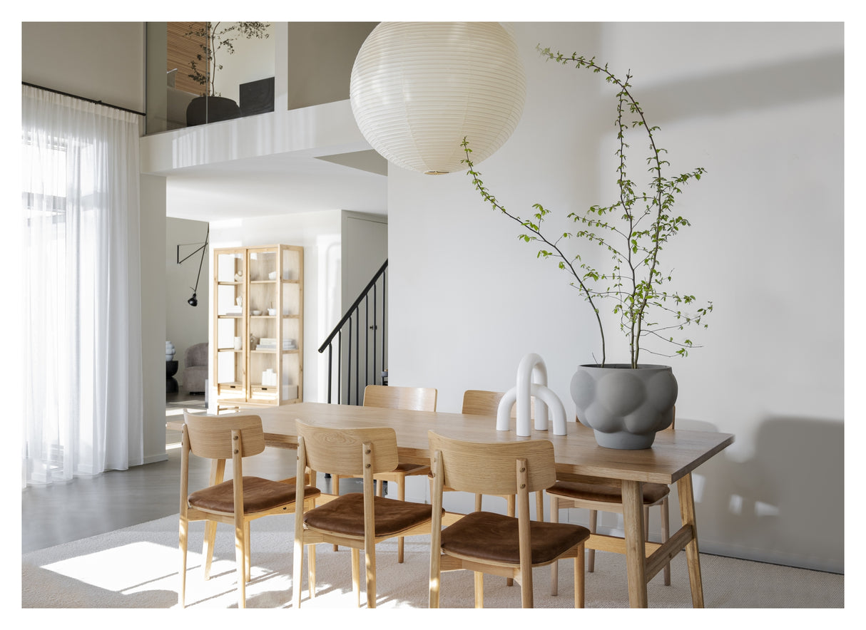 Wolcott, spisebordsstol - eg/læder - Unoliving.com