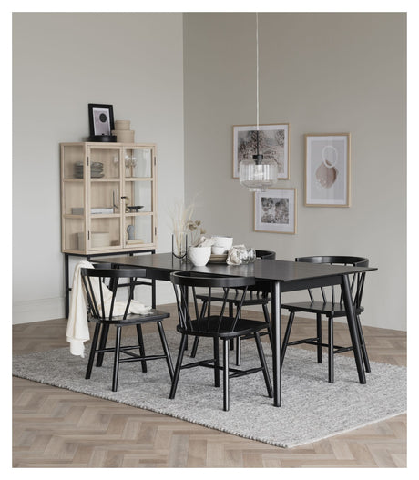 Lotta Spisebord, 180x90, Sort Askefinér - Unoliving.com