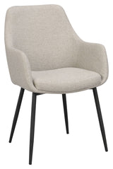 Reily Spisebordsstol m. armlæn, Beige/Sort - Unoliving.com