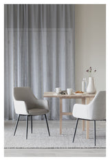 Reily Spisebordsstol m. armlæn, Beige/Sort - Unoliving.com