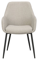 Reily Spisebordsstol m. armlæn, Beige/Sort - Unoliving.com