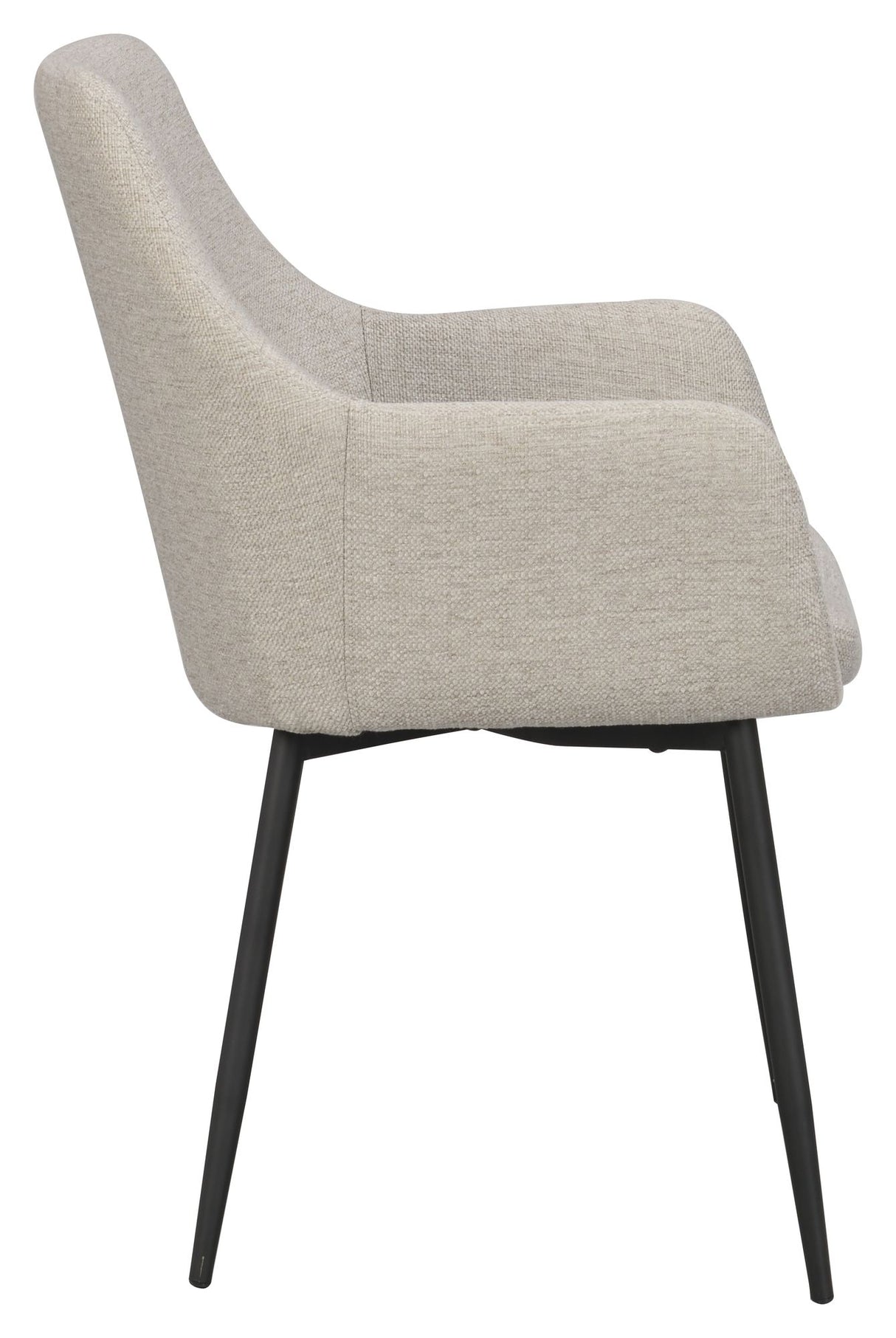 Reily Spisebordsstol m. armlæn, Beige/Sort - Unoliving.com