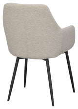 Reily Spisebordsstol m. armlæn, Beige/Sort - Unoliving.com