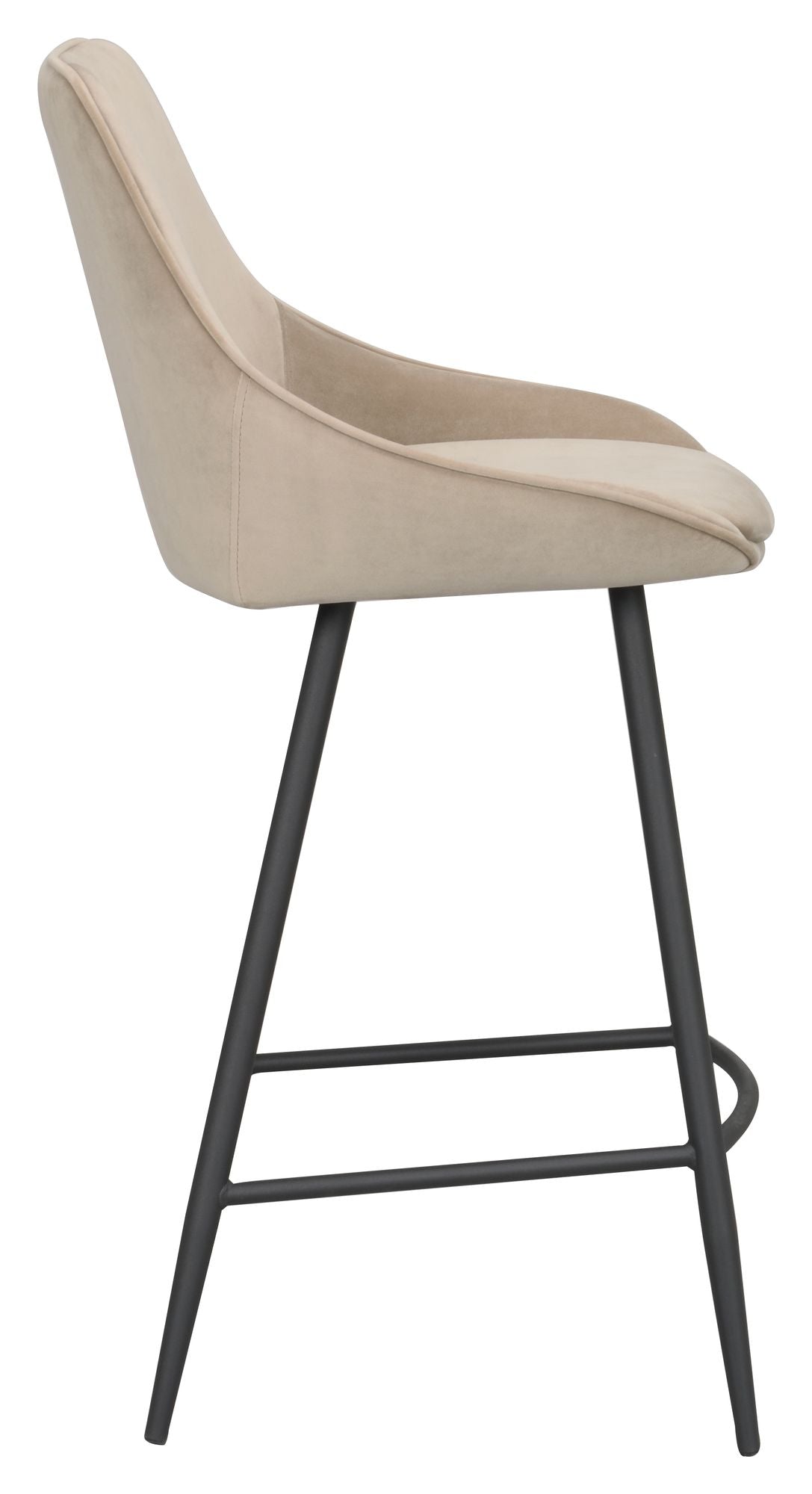 Sierra Barstol, Beige Velour - Unoliving.com