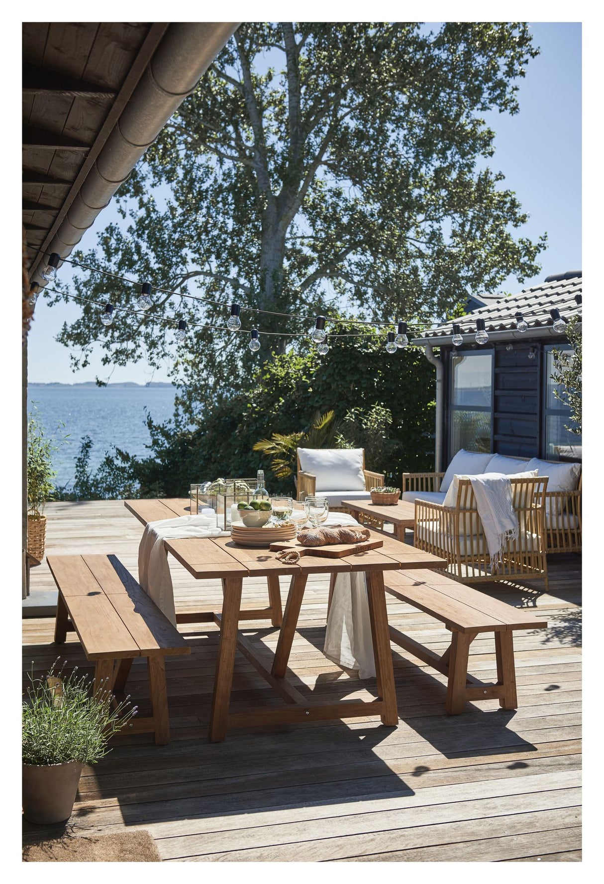 George Exterior Havebord m. udtræk, Teak, 200x100 - Unoliving.com