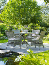 Grace Exterior Havebord, Antique grey, Ø120 - Unoliving.com