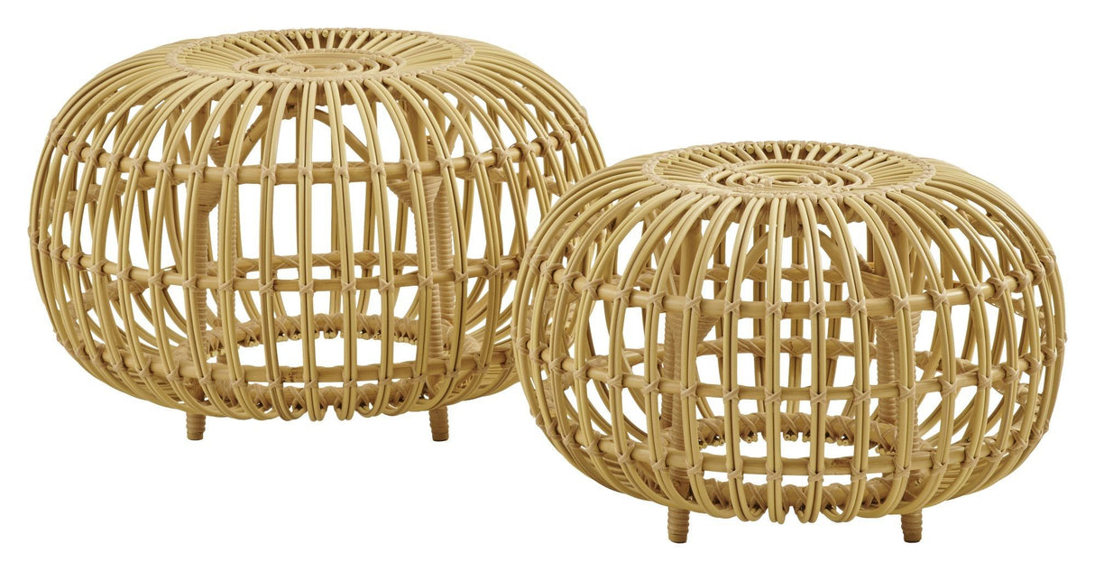 Ottoman Exterior Ø65, Alu-Rattan - Unoliving.com