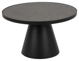 Soli Sofabord glas/keramik Fairbanks Sort, Ø65 - Unoliving.com