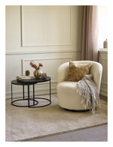 Storm Loungestol med drejefunktion, Offwhite teddy-look - Unoliving.com