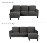 Strummer 3-pers sofa m. chaiselong, Koksgrå - Unoliving.com