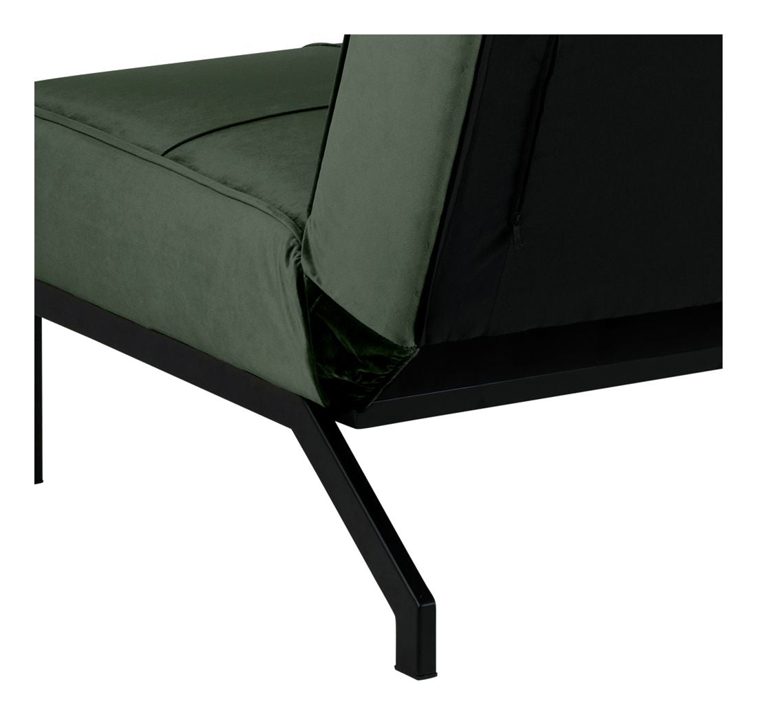 Sweem Sovesofa, Forest green velour/Sort metal - Unoliving.com