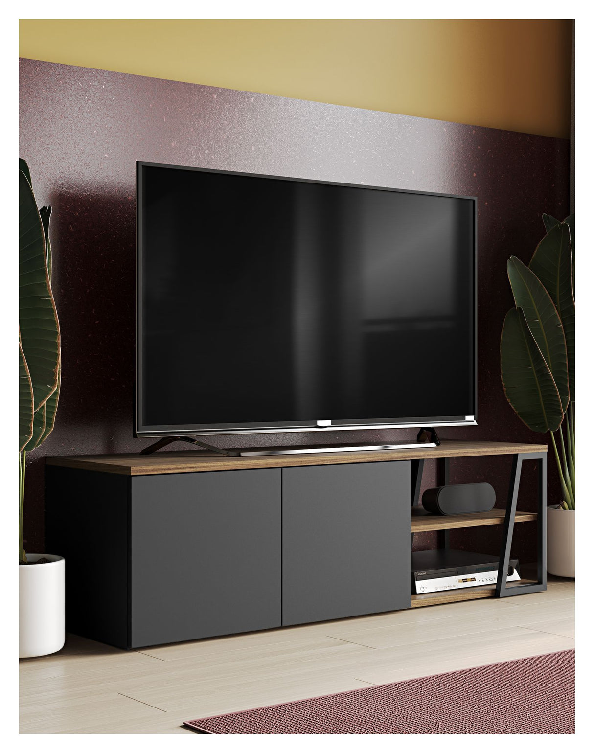 Temahome Albi Tvbord - Valnøddefinér - Unoliving.com