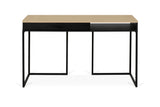 Temahome City Skrivebord 130x50 - Lys egefinér/Sort - Unoliving.com