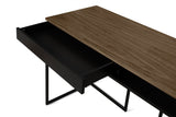 Temahome City Skrivebord 130x50 - Valnød/Sort - Unoliving.com