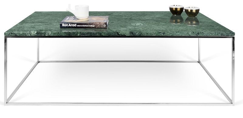 Temahome Gleam Sofabord - Grøn marmor, krom stel 120 cm - Unoliving.com