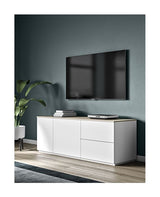 Join TV-Bord, Mat hvid/Eg Top, 160x50x57 - Unoliving.com