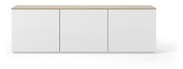 Join TV-Bord m. 3 låger, Mat hvid/Eg Top, 180x50x57 - Unoliving.com