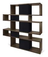 Temahome London Reol - Valnød/Sort H:160 - Unoliving.com