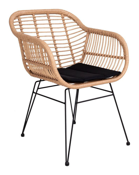 Trieste Havestol m. sort hynde, Polyrattan - Unoliving.com