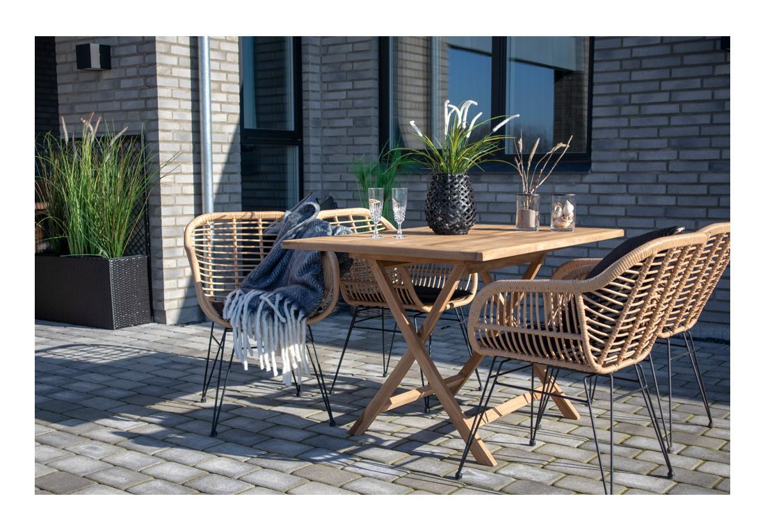 Trieste Havestol m. sort hynde, Polyrattan - Unoliving.com