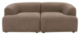 Mindy 2-pers. Sofa, Brun tekstil - Unoliving.com