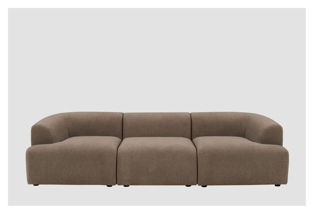 Mindy 3-pers. Sofa, Brun tekstil - Unoliving.com