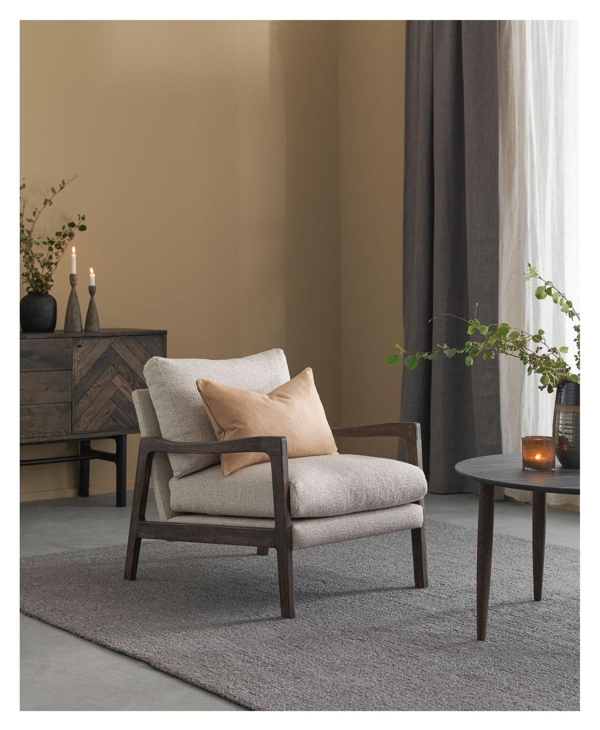 Toby Lænestol, Beige bouclé - Unoliving.com