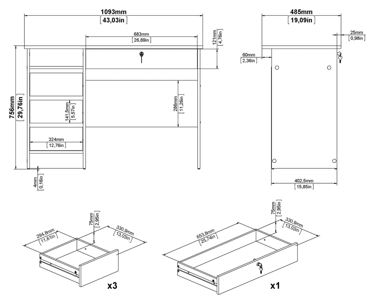 Function Plus Skrivebord, mat sort - Unoliving.com