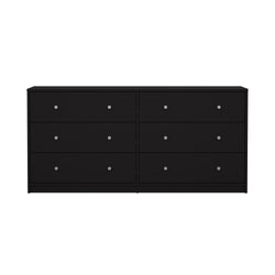 May Dobbelt kommode m. 6 skuffer, 143x30x68, Black