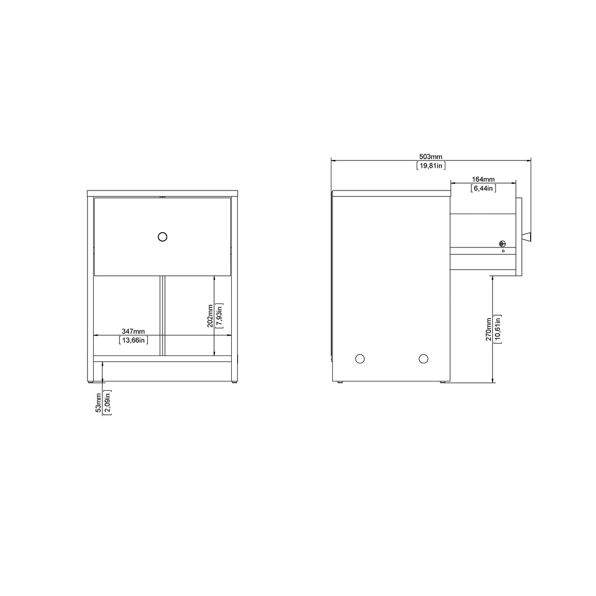 May Sengbord m. 1 skuffe, Jackson Hickory - Unoliving.com