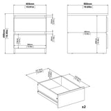 Naia Natbord 2 skuffer, Hvid højglans - Unoliving.com