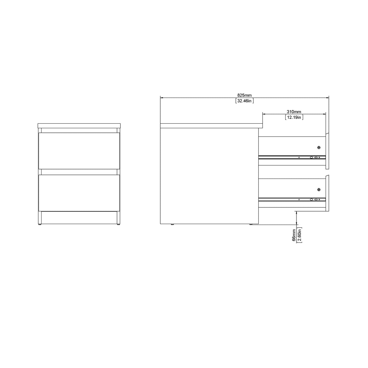 Naia Sengbord m. 2 skuffer, Jackson Hickory