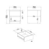 Naia Sengbord m. 2 skuffer, Jackson Hickory