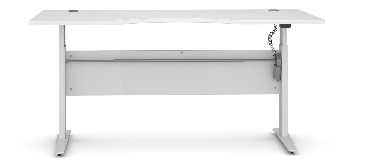 Prima Skrivebord m. bue, Hvid/hvid, 180cm - Unoliving.com