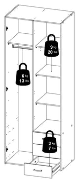 Space Garderobeskab - Hvid højglans - Unoliving.com