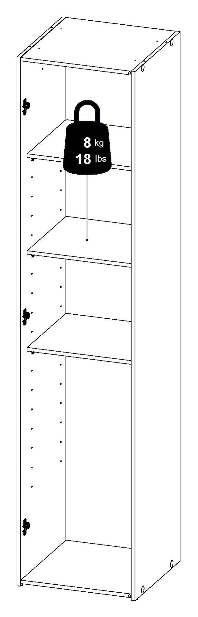 Space Garderobeskab m. 1 låge, Hvid