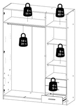 Sprint Garderobeskab 200x147 - Hvid