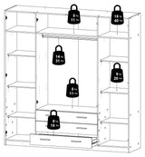 Sprint Garderobeskab 195x200 - Hvid