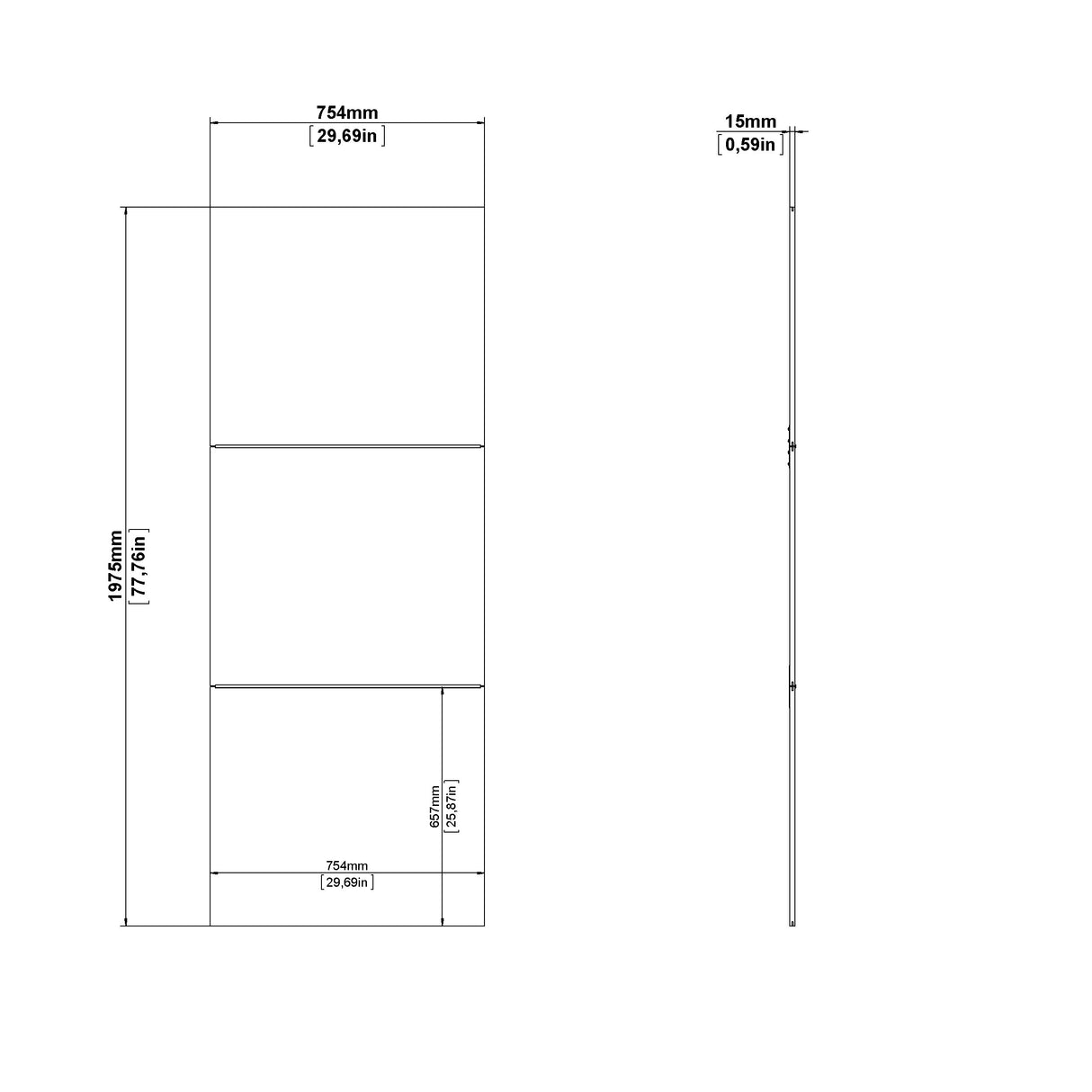 Verona 1 dør til 150 cm Garderobeskab, Hvid Wood Grain - Unoliving.com