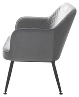 Berrie Loungesofa, Grå velour/Sort - Unoliving.com