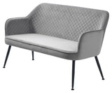 Berrie Loungesofa, Grå velour/Sort - Unoliving.com