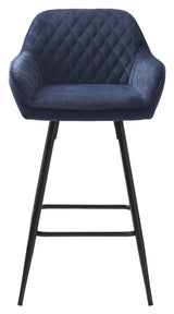 Milton barstol SH: 67cm, Blå Velour - Unoliving.com