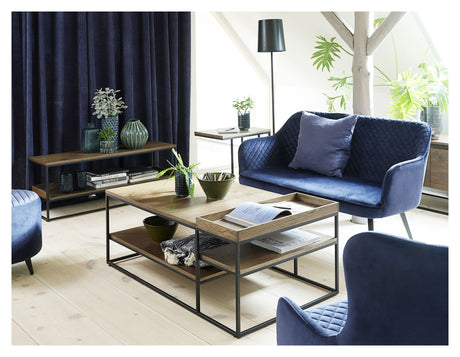 Ottowa Loungestol, Blå Velour - Unoliving.com