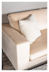 Bolero 3-pers. Sofa, Beige Velour m. sorte ben - Unoliving.com