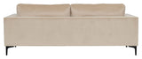 Bolero 3-pers. Sofa, Beige Velour m. sorte ben - Unoliving.com